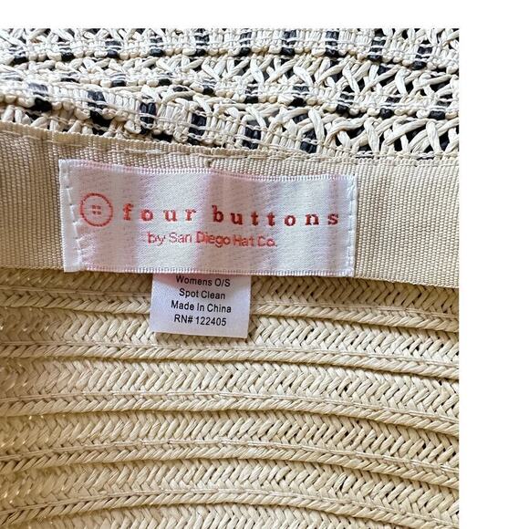 Four Buttons San Diego Hat Co Women’s Aduit One Size Natural Black for Summer