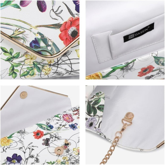 New Women White Faux Suede Formal Cocktail Clutch Bags