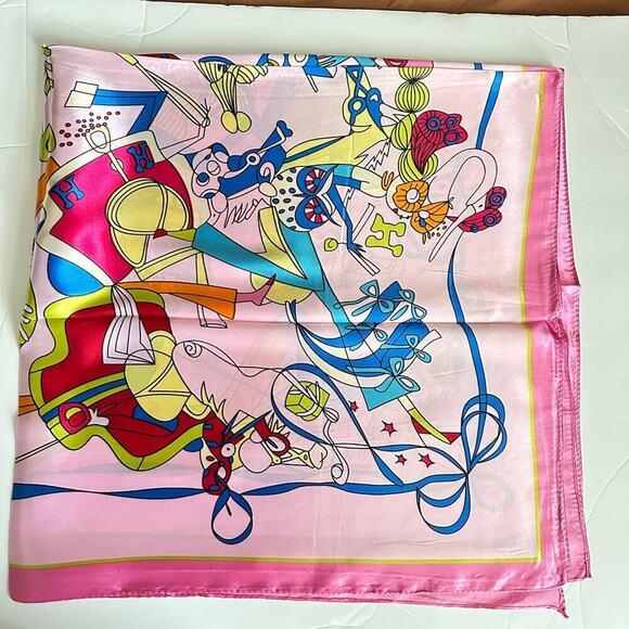 Vibrant Watercolor Flower Paradise Silk Scarf"
