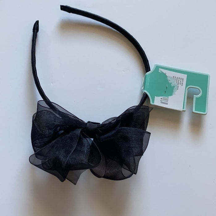 Brand New Copper Key Girl’s   Organza Bow Black Headband(Copper Key)
