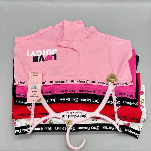 Juicy Couture Size L Women’s Logo 5 Packs Cute & Curve Underwear