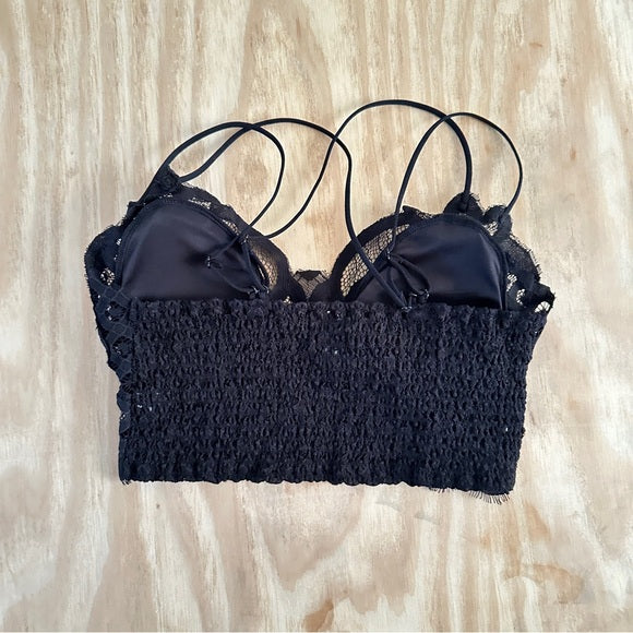 Crochet Lace Bralette – Diamond Smocking Back with Removable Pads