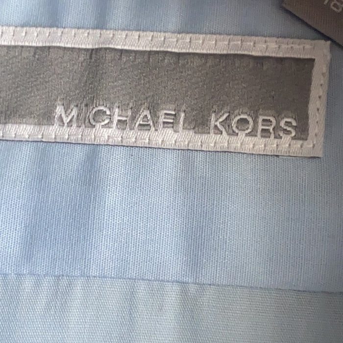 Michael Kors Boys Dress Shirt & Tie Clip Light Blue Long Sleeves Size 18