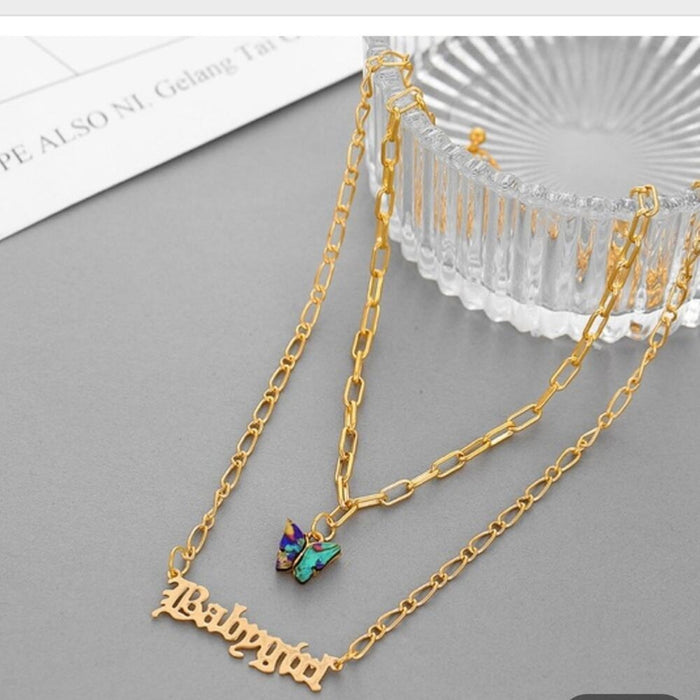 PanacheProse Boho Babygirl Necklace Double Layered Set