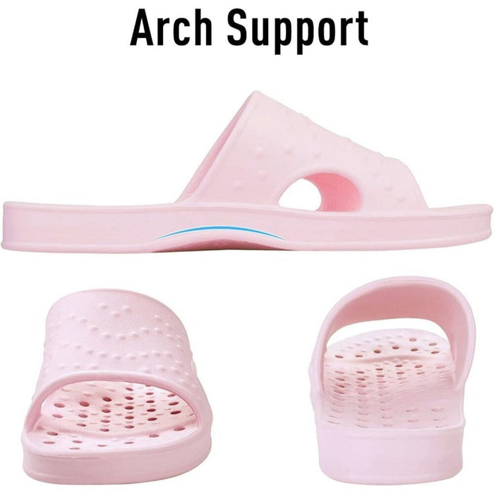 New Support Quick Drying Pool Slides Lightweight Beach Sandals Drain Holes for Women