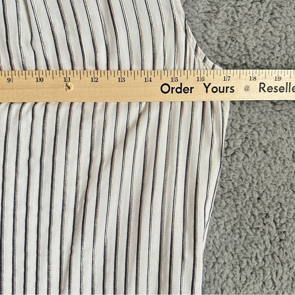 Pre - Loved Banana Republic Striped Sleeveless Blouse- Cream and Black