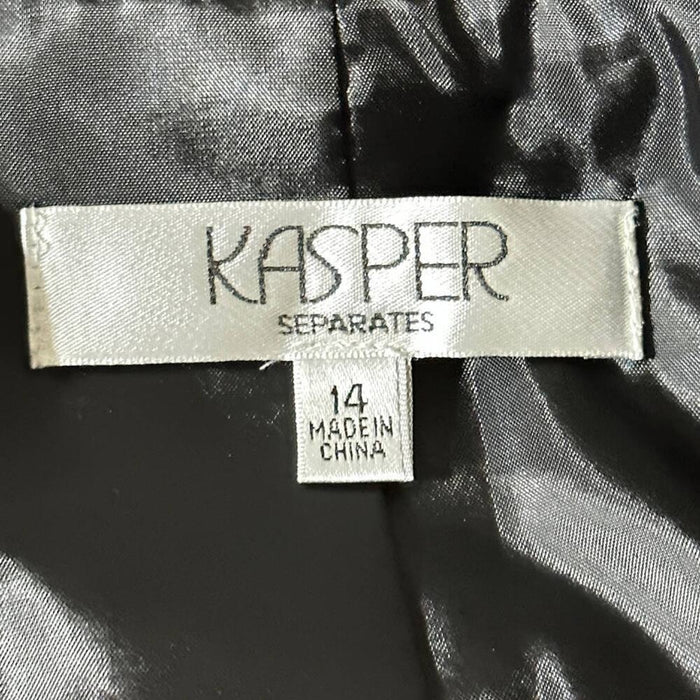 Pre - Loved Kasper Women's Suit Separate Long Sleeves V Neck Jacket Size 14