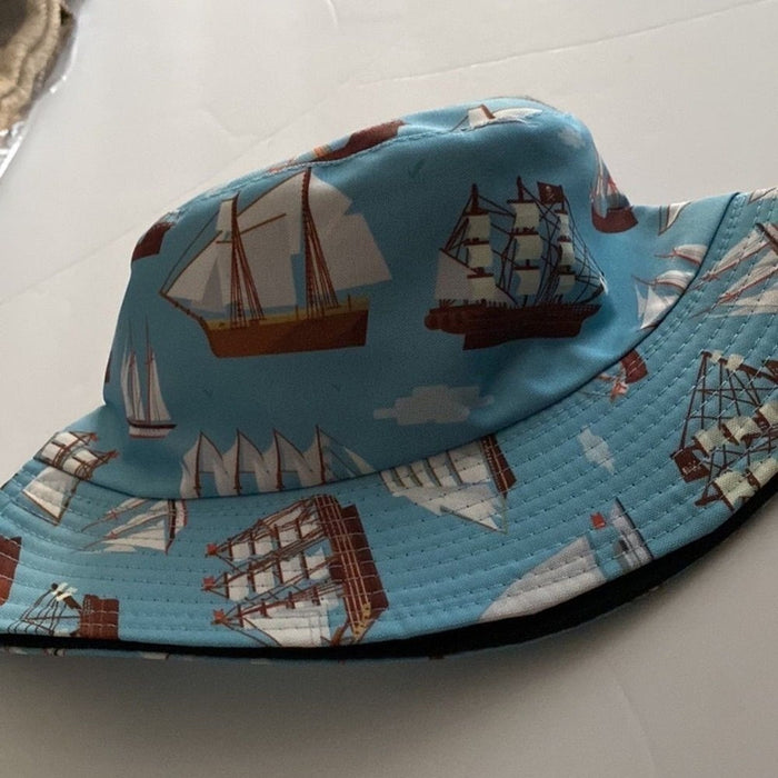 NEW! Bucket Hats Ships and Boats Sail Print