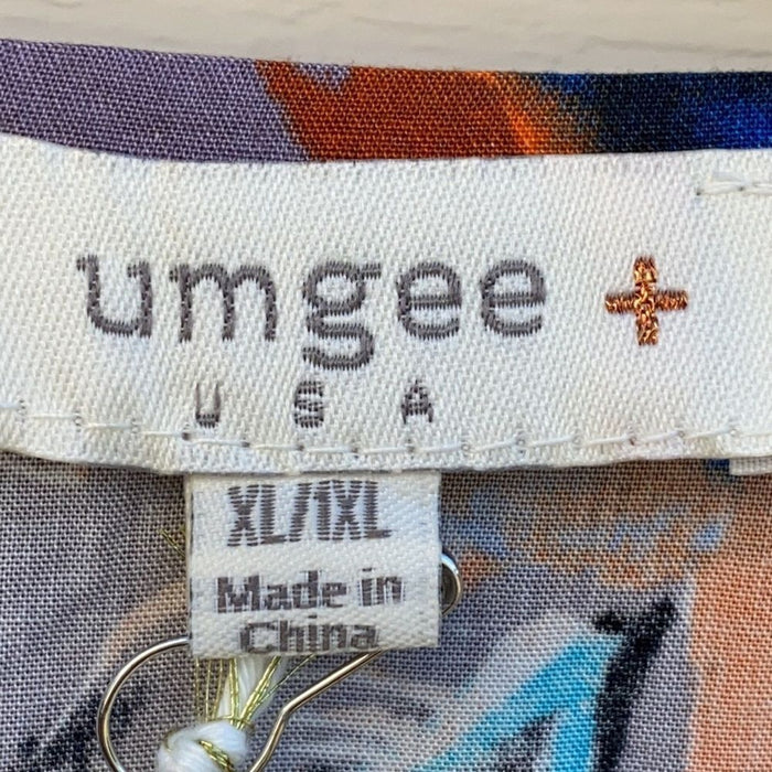 Brand New Umgee Kimono Open Front Mix Printed Floral With Side Slits Kimono NEW