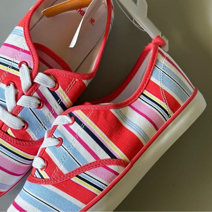 PanacheProse Gymboree Big Girl’s Size 4 Floral Canvas Shoes Tennis Flat Sneakers Brand New