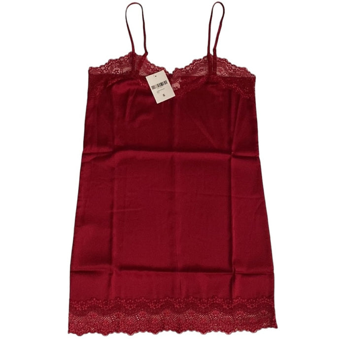Panacheprose Forever 21 Size S Women’s Red  Lace Trim Slip Nightdress