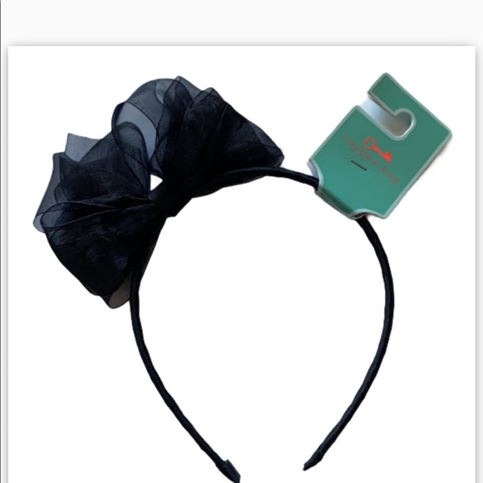 PanacheProse Copper Key Girl’s   Organza Bow Black Headband(Copper Key)
