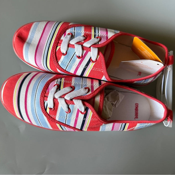 PanacheProse Gymboree Big Girl’s Size 4 Floral Canvas Shoes Tennis Flat Sneakers Brand New