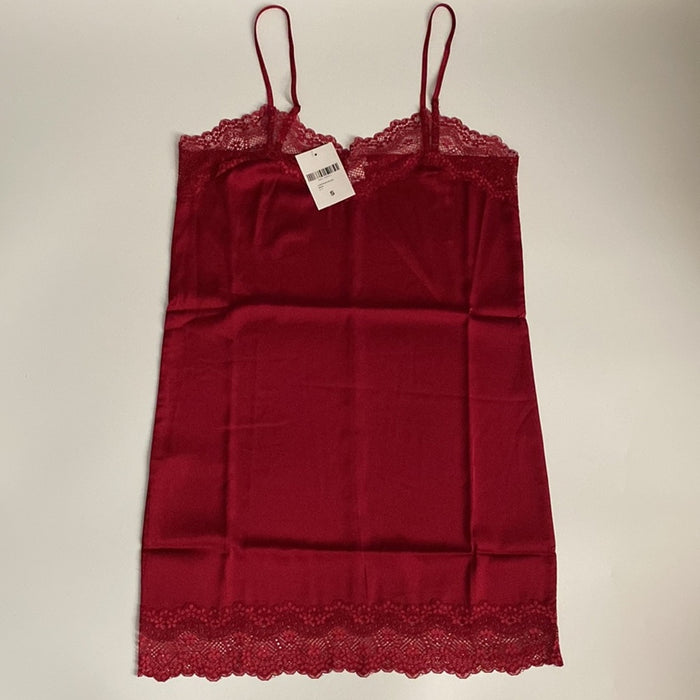 Panacheprose Forever 21 Size S Women’s Red  Lace Trim Slip Nightdress