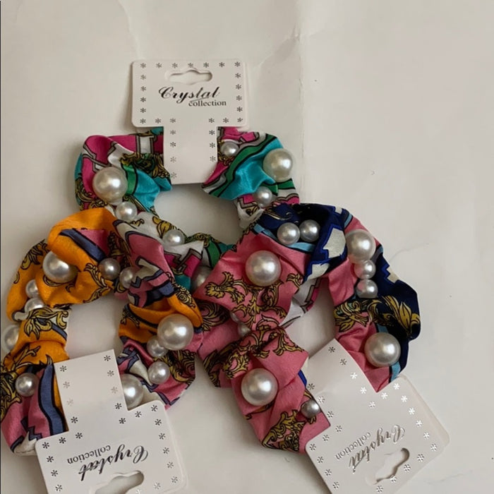 New Scrunchy - Women’s Pearl with Design (3Pack)