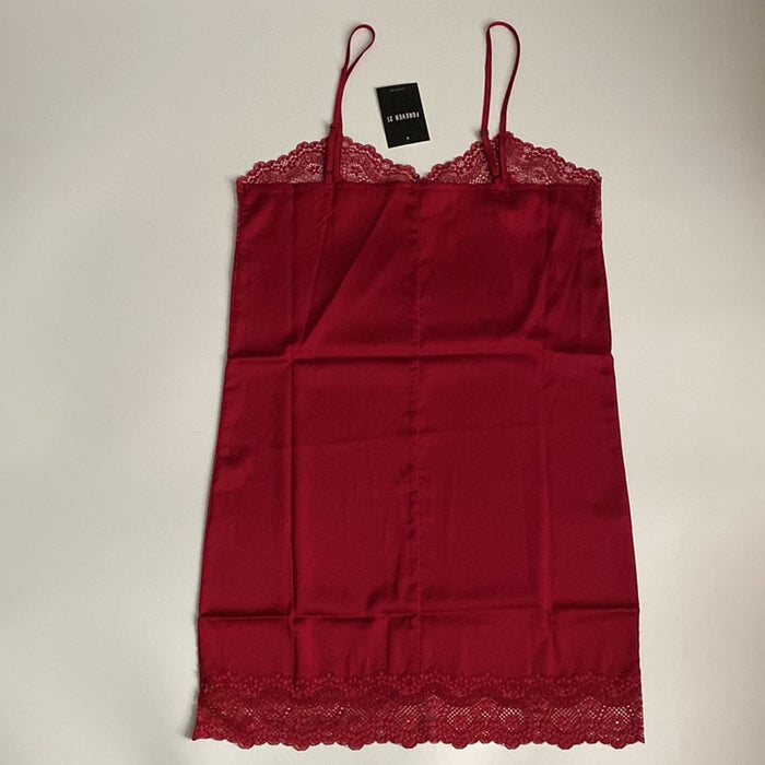 Panacheprose Forever 21 Size S Women’s Red  Lace Trim Slip Nightdress