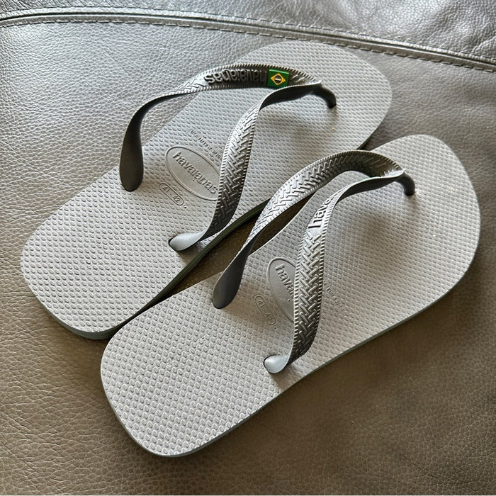 Havaianas Brazil Logo Size US 41-42 Women’s Gray Flip Flop