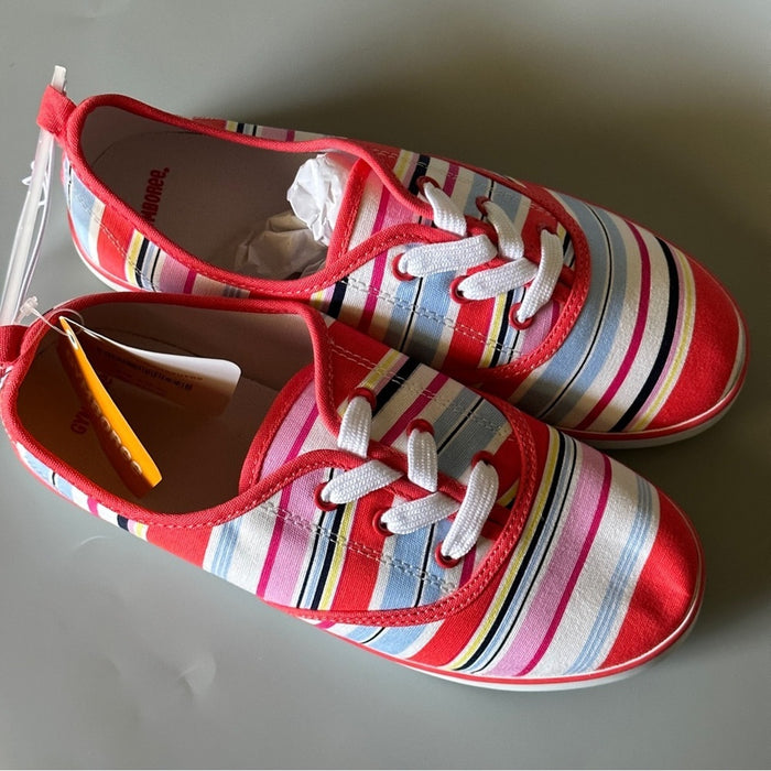 PanacheProse Gymboree Big Girl’s Size 4 Floral Canvas Shoes Tennis Flat Sneakers Brand New
