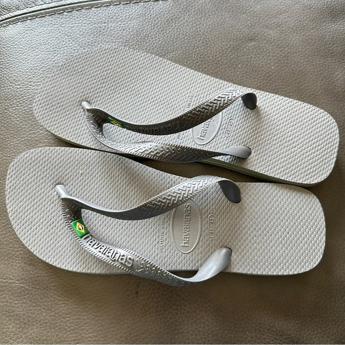 Havaianas Brazil Logo Size US 41-42 Women’s Gray Flip Flop