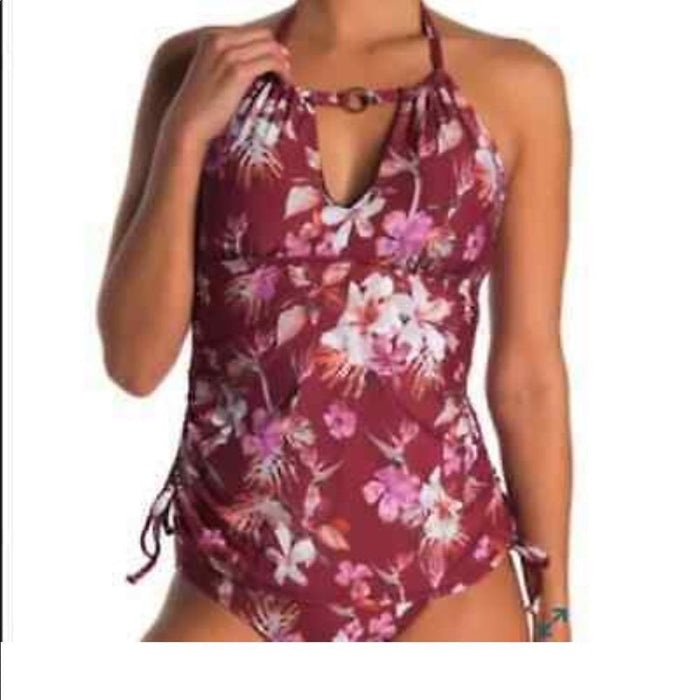 Athena Women’s Swimwear Floral Print Halter Tankini Top Size 6