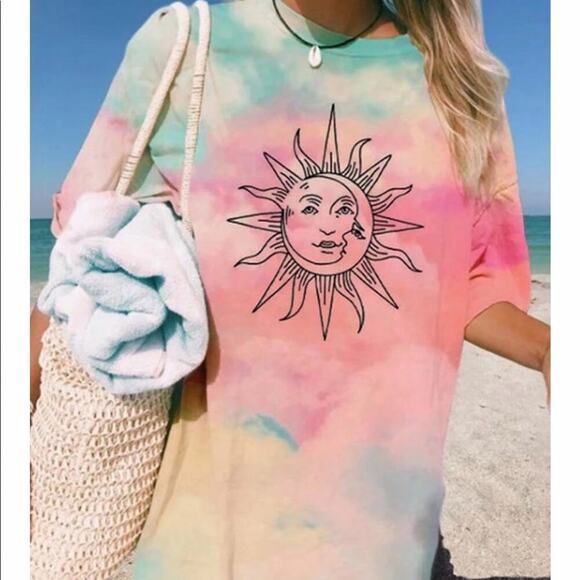 Print Women’s Short Sleeve Loose T-shirt Size S