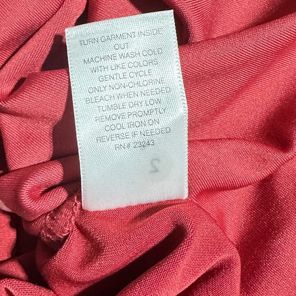 NY & C Red Long Sleeve Zip‑Front Bodysuit – Women’s XL (Pre-Loved) | PanacheProse