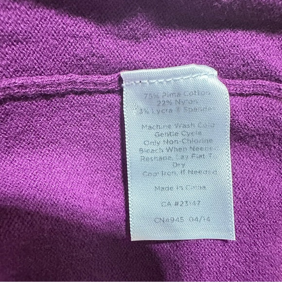 Pre - Loved Talbots Women’s Magenta Button Front Cardigan Sweater – Size Medium Long Sleeve Crew Neck Knit Top | Free & Fast Shipping