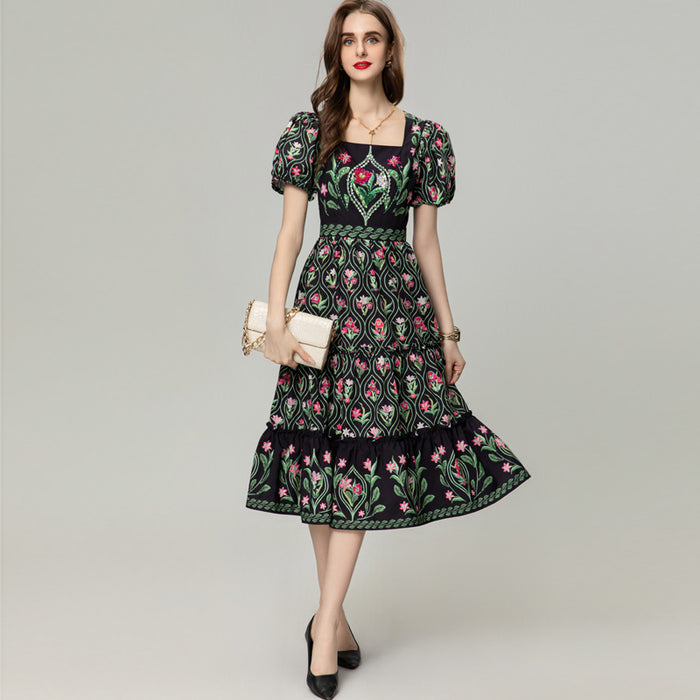 PanacheProse Enchanted Elegance – Vintage Print Romantic Dress