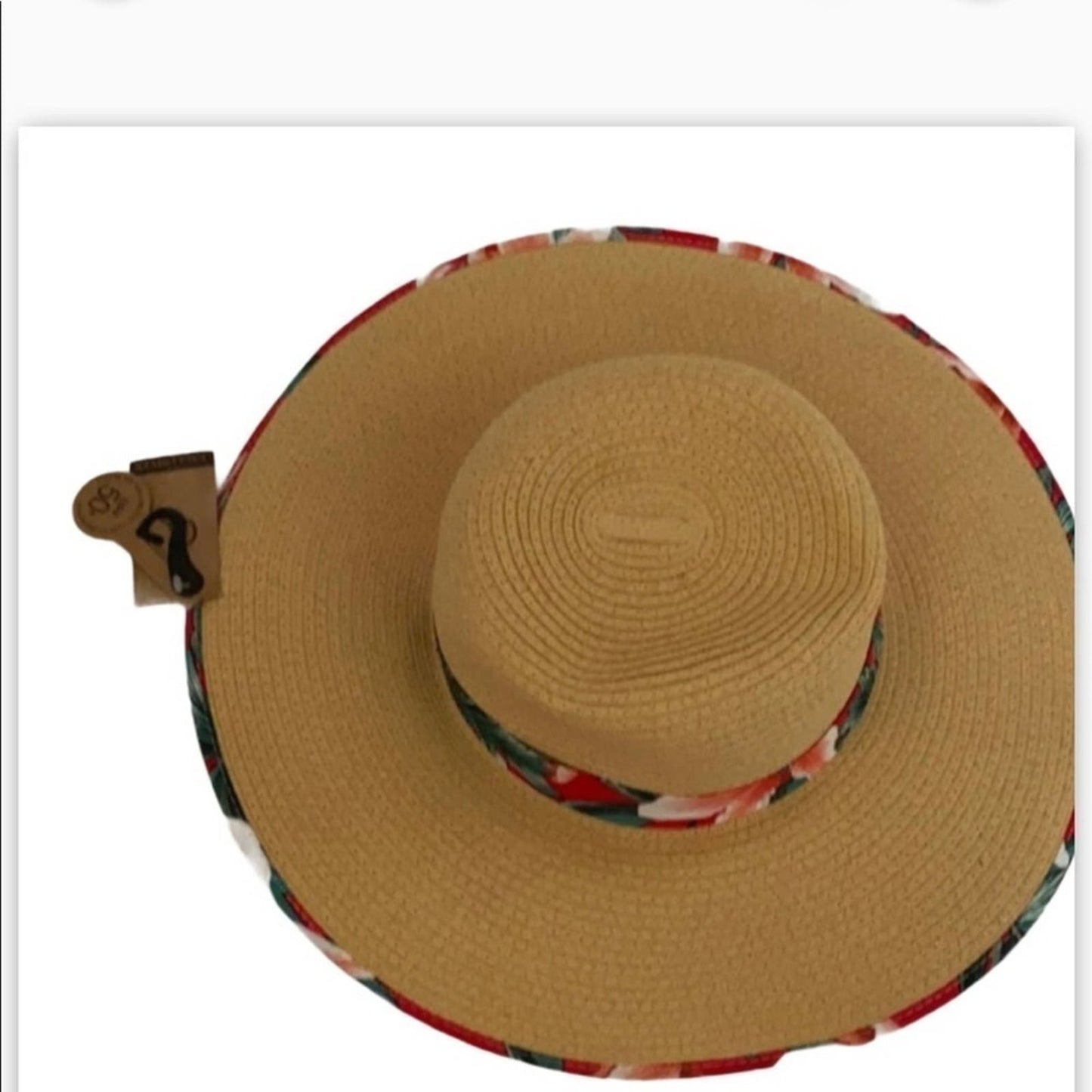 Straw Hat With Floral Pattern