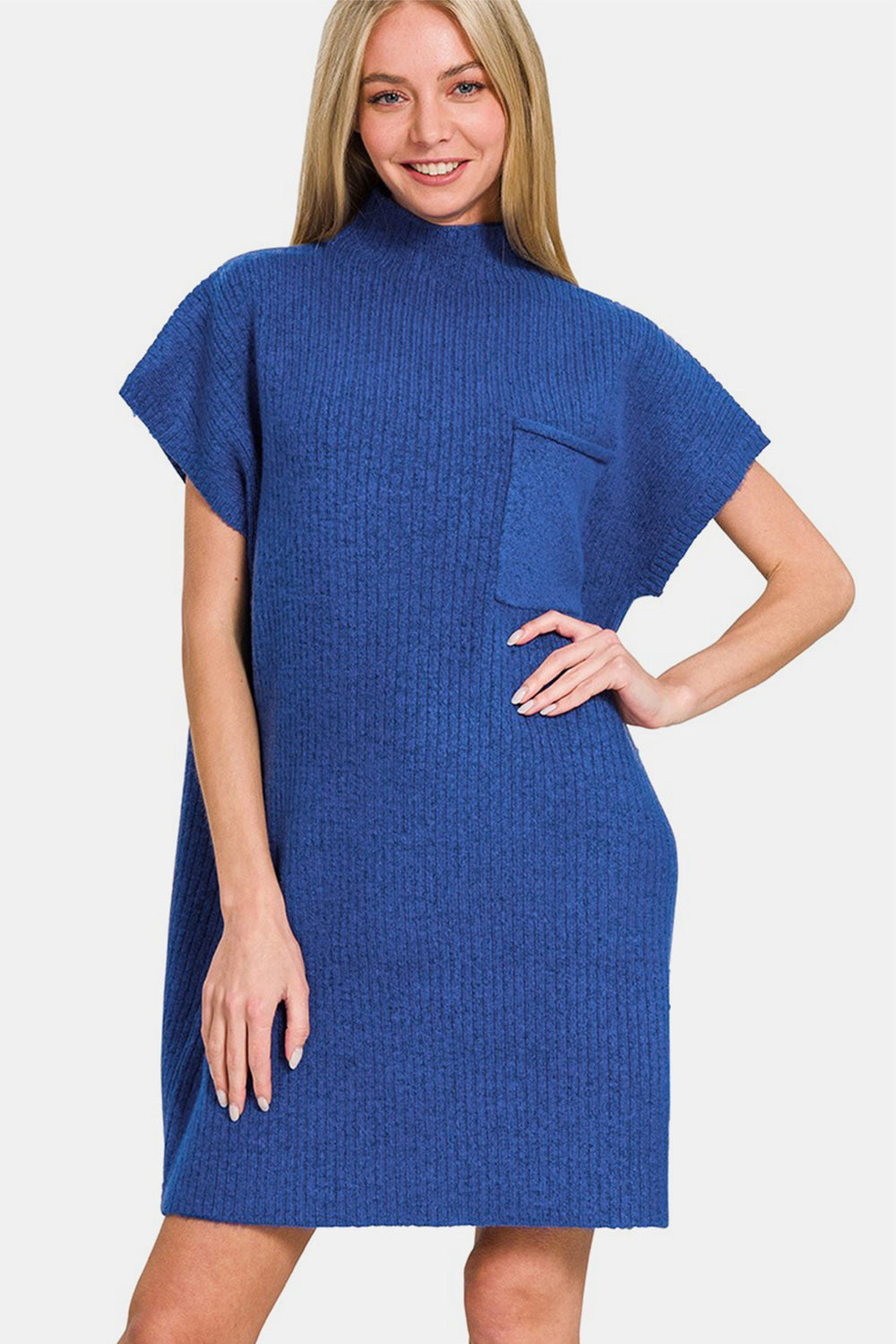 "Women's Short Sleeve Sweater Mini Dress - Perfect for Every Season"