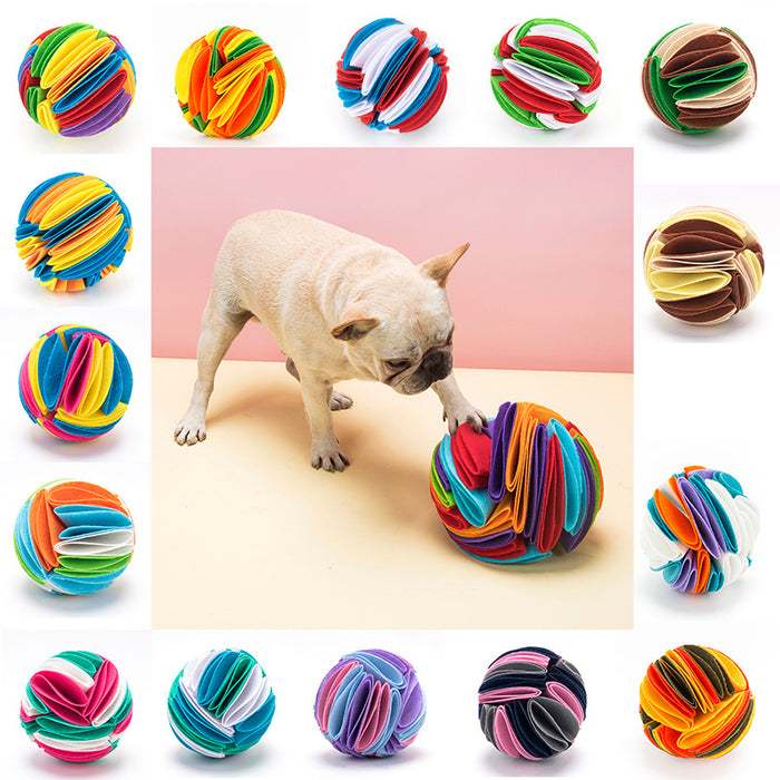 Foldable Dog Snuffle Ball  Interactive IQ Training Toy for Dogs & Cats