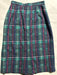 College Town Plaid Skirt Green Tartan Size 11/12 Back View
