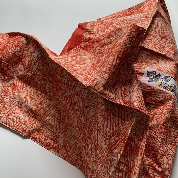 Authentic;Tie & Dye African Fabric, Orange Batik, 4.8 Yards, , Orange Ba…