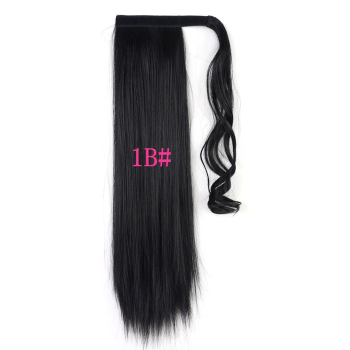 22" Heat-Resistant Clip In Ponytail Extensions  Long Straight Synthetic Hair