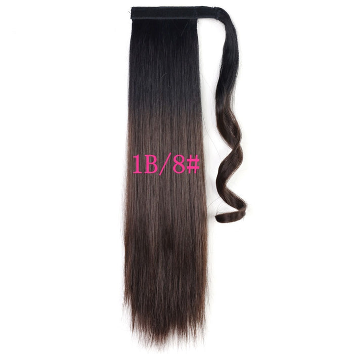 22" Heat-Resistant Clip In Ponytail Extensions  Long Straight Synthetic Hair