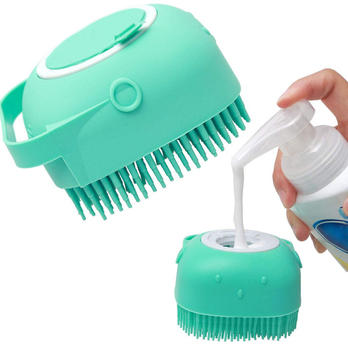 2-in-1 Pet Shampoo Brush & Massage Scrubber – Soft Silicone Cleansing Tool