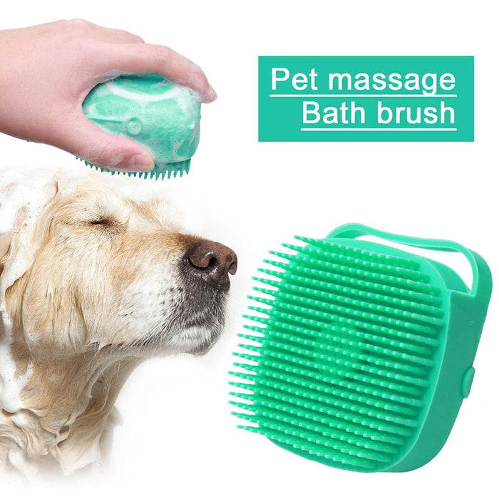 2-in-1 Pet Shampoo Brush & Massage Scrubber – Soft Silicone Cleansing Tool