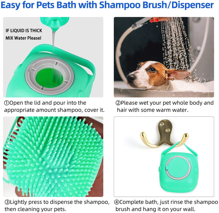 2-in-1 Pet Shampoo Brush & Massage Scrubber – Soft Silicone Cleansing Tool