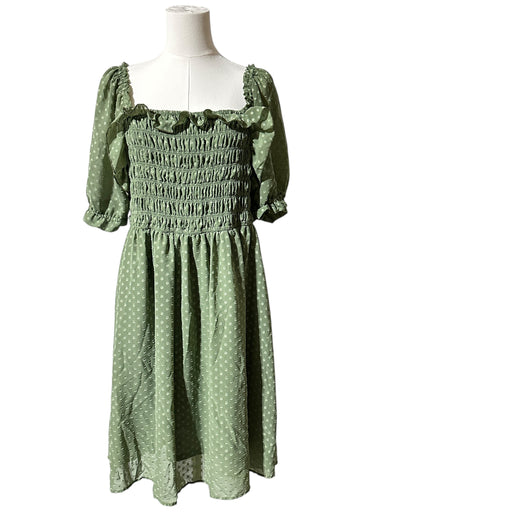 Indigo Rose Sage Green Smocked Midi Dress – Size 2X