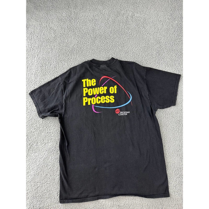 Vintage Hanes The Power Of Process Black Short Sleeve T Shirts Size Adult XL