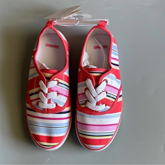 Gymboree Little Girl’s Size 1 Floral Canvas Shoes Tennis Flat Sneakers Brand New