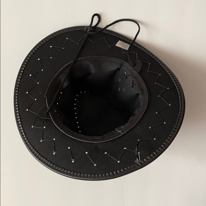 Cowboys Brim Solid Color Black Hats(UNISEX)