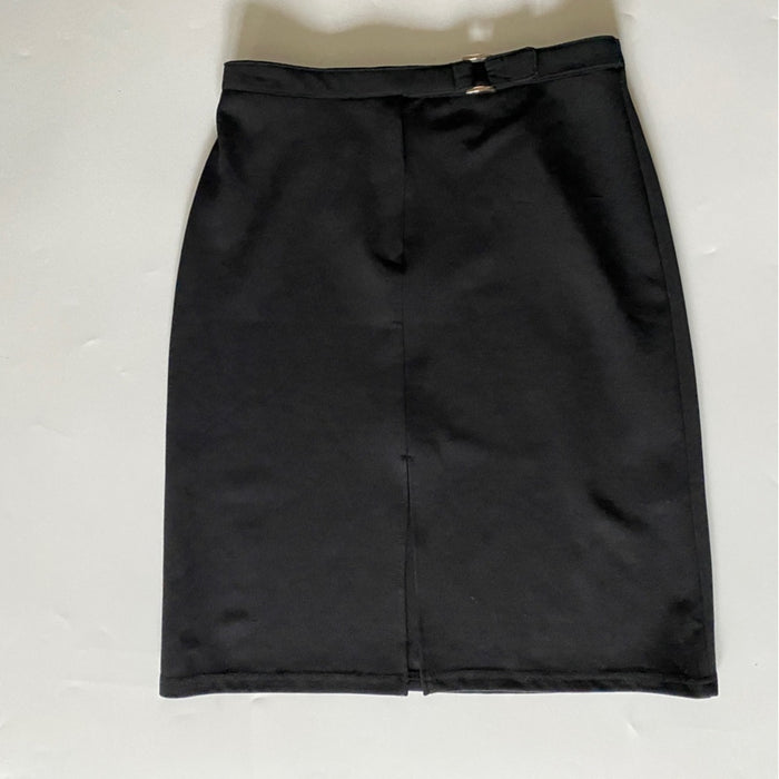 CC .Hughes Size 8 Women’s Solid Color Slit Front Black Mini Skirt