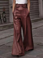 Trendy Half Elastic Waist Wide Leg Pants - Versatile & Comfortable"