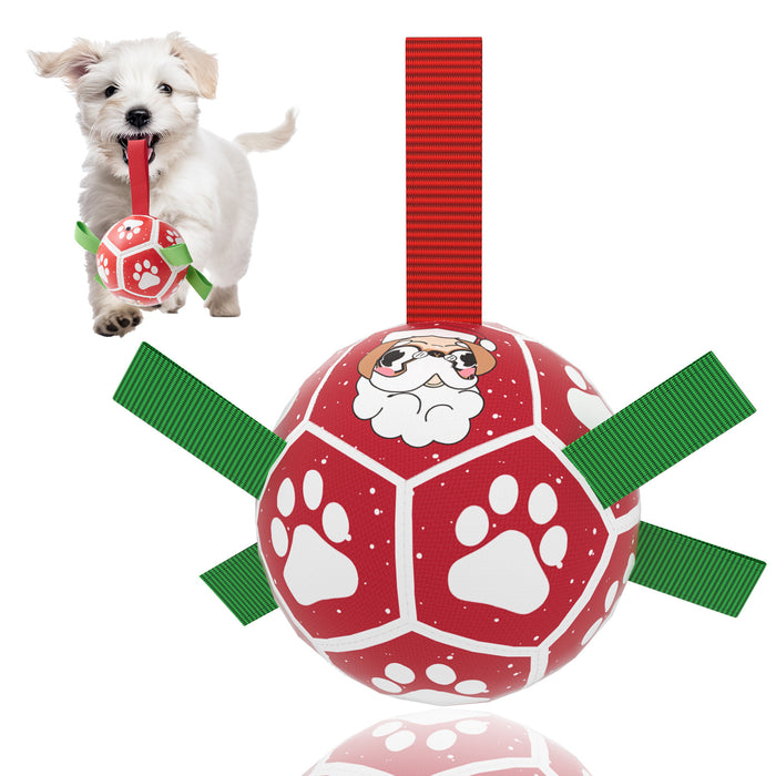 Interactive Dog Soccer Ball with Straps  Durable Water Toy for Small & Medium Dogs, Indoor & Outdoor Fun