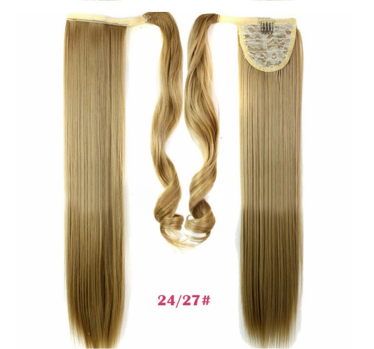 24" Velcro Straight Ponytail Extension  Instant Volume & Style