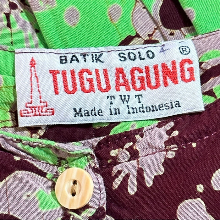 Batik Solo Tuguagung No Size Tag Floral Long Sleeves Sleeveless Belted Dress