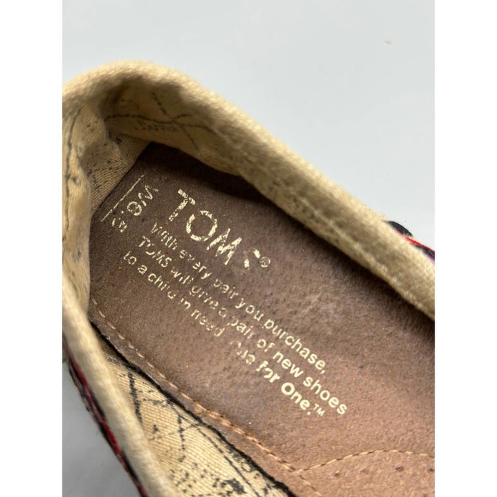 Toms Classic Cream/Beige Slip On Flat Canvas Shoes- Size 8