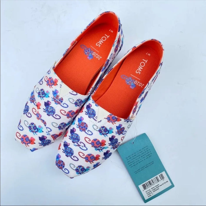 Toms Womens Classics Year Of The Rat Slip On Shoes Multicolor Novelty 7 …