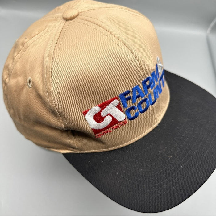 VINTAGE CT Farm & Country Hat Cap Snap Back Beige Logo Men’s 90s
